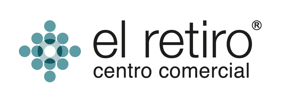 El Retiro Centro Comercial logo with teal dot emblem and the words 'el retiro centro comercial'.